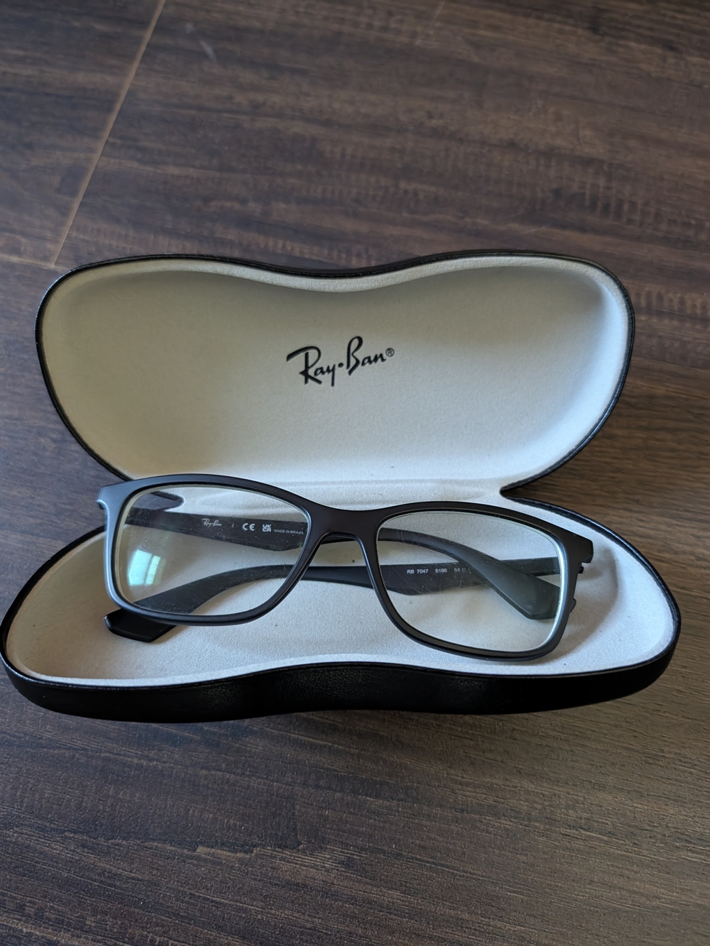 RAY-BAN RB 7047 5196 Matte Black Lightweight Glasses W Case RX